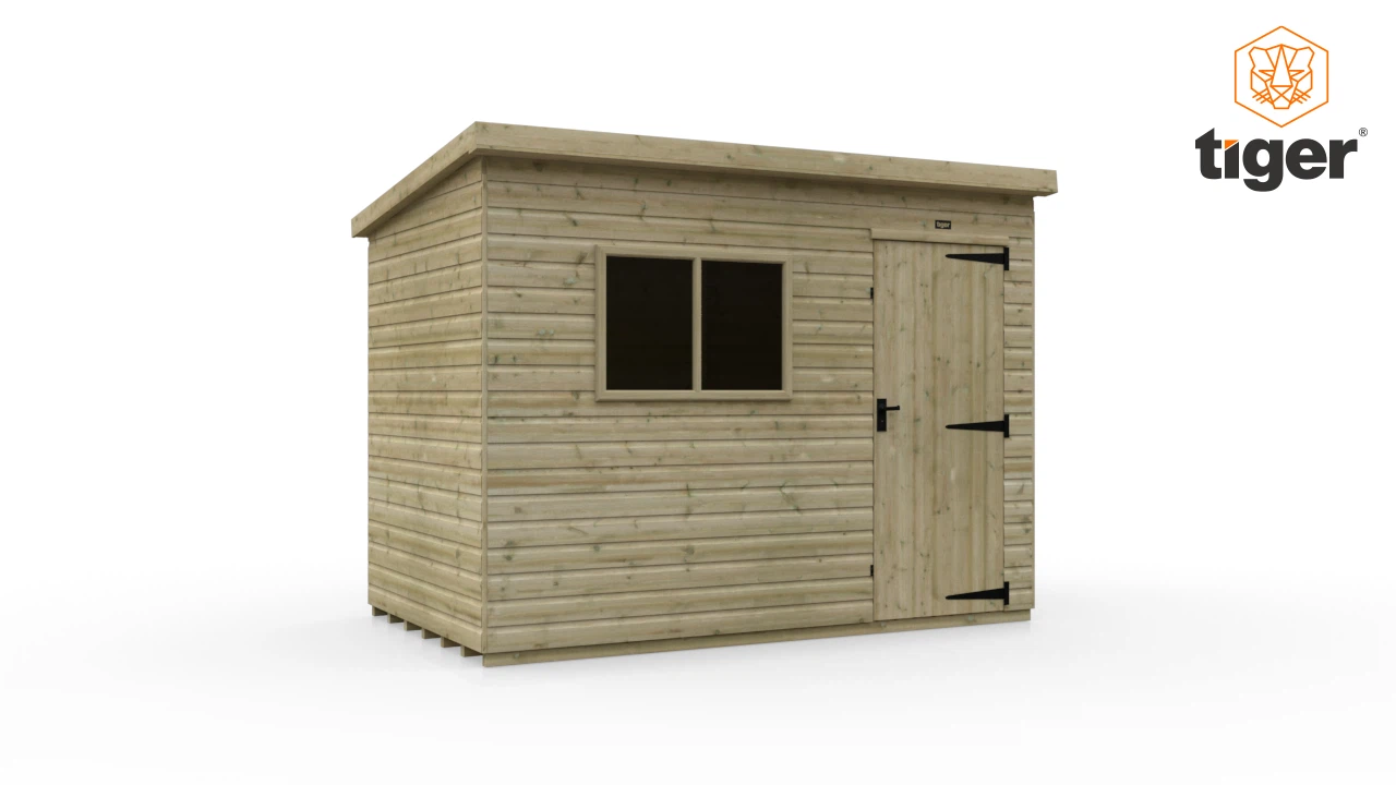 Tiger Elite Pressure Treated Pent Shed | 360 View | 10x6w