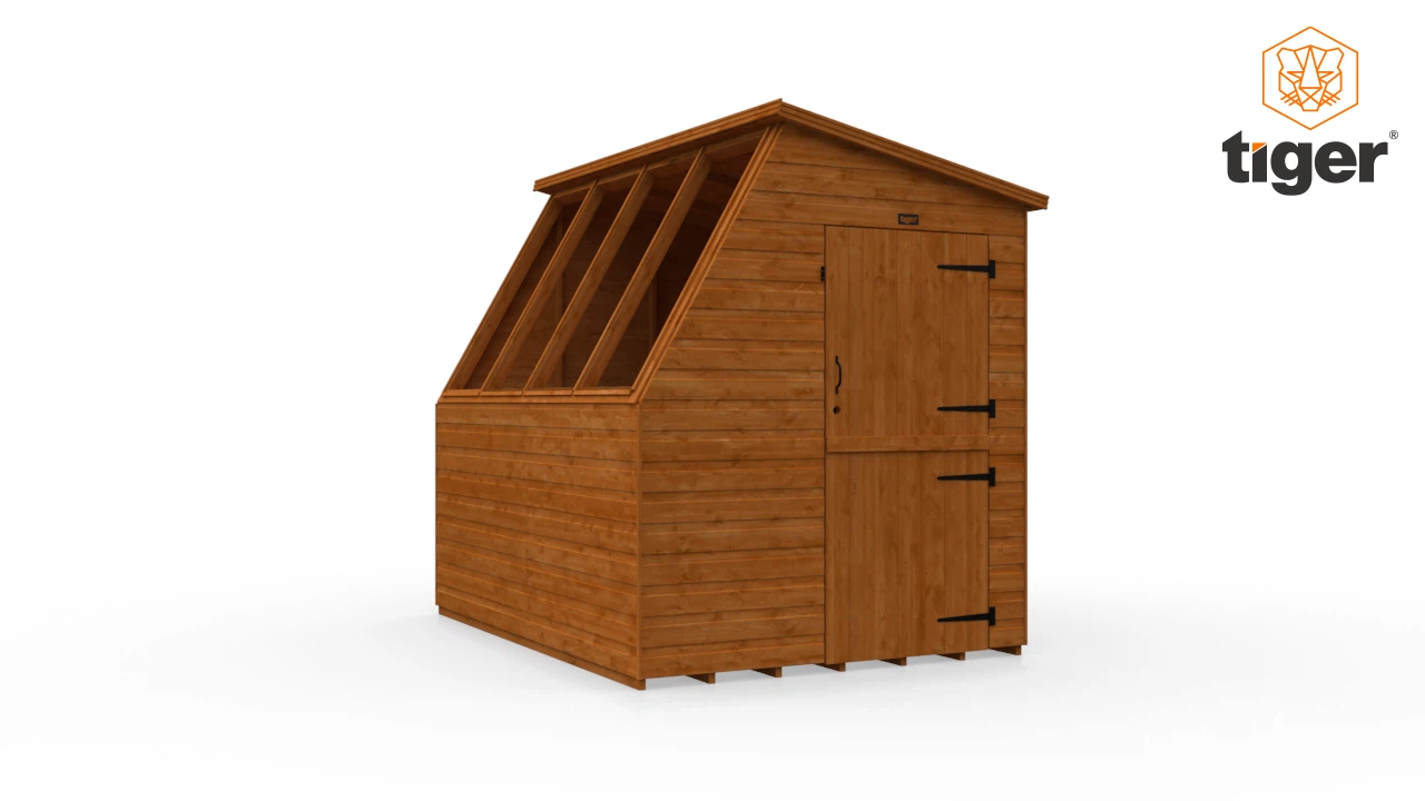 Tiger Potting Shed | Right Hand Stable Door | 360 View | 8x6w