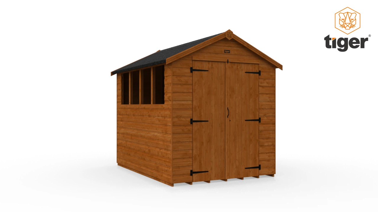 Tiger Shiplap Apex | Double Door | 360 View | 8x6w