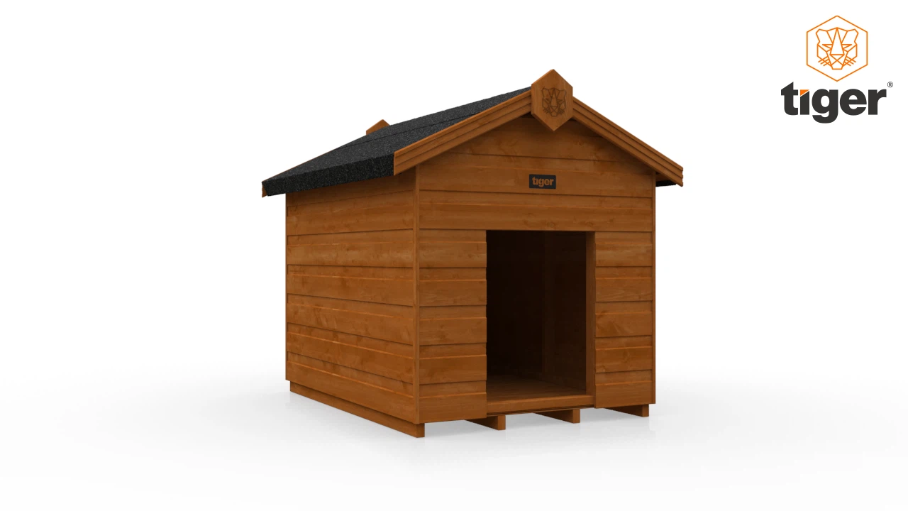 Tiger Shiplap Dog Kennel | 360 View